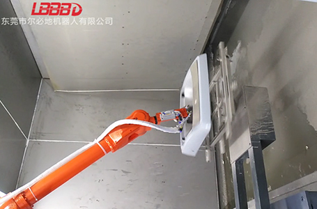 爾必地機器人轉臺噴涂機器人現場案例